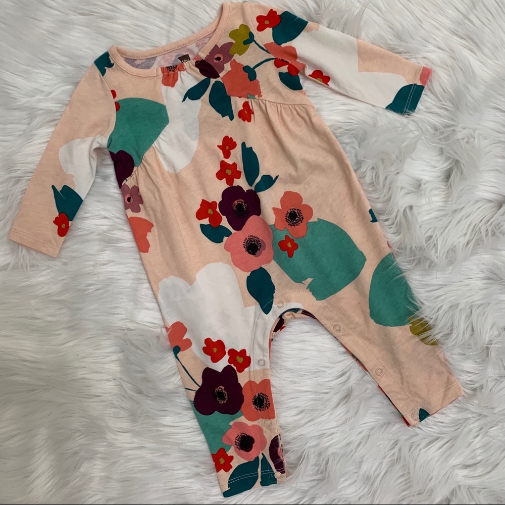 Pink Floral one piece romper 3-6months